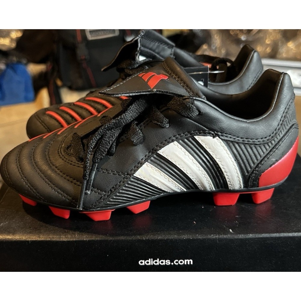 Adidas Predator Pulsado (Pulse) FG Black/Red Vintage Cleats Soccer Kid's Size 1